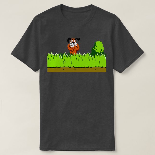 T-shirt Chasse-canard Chien rire (Design devant)