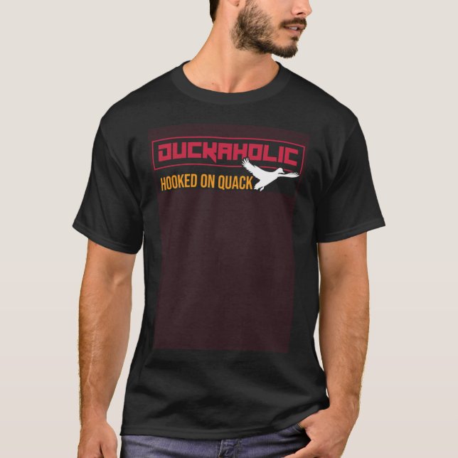 T-shirt Chasse Chasse Duckaholic Accroché sur canard à que (Devant)