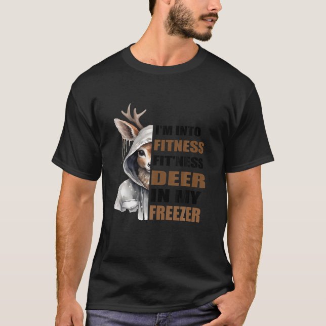 T-shirt Chasse Chemise Je suis dans Fitness Deer Congélate (Devant)