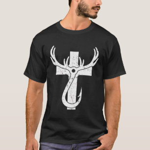 T-shirt Chasse chrétienne Chemises de pêche Hommes Grunge