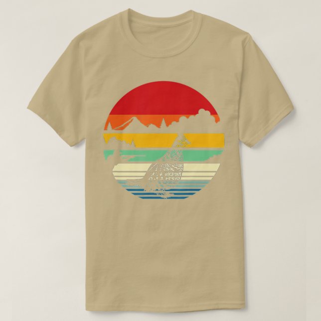 T-shirt Chasse Coq rouffé oiseau- Retro nature nuageuse H (Design devant)