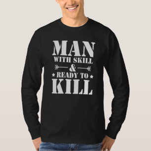 T-shirt Chasse Coyote Homme Avec Compétences Et Prêt À Tue