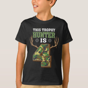 T-shirt Chasse de 4 ans 4e fête d'anniversaire Chasseur de