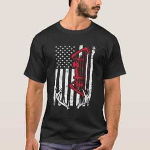 T-shirt Chasse De Bow Drapeau Américain Tir À L'Arc Pour C