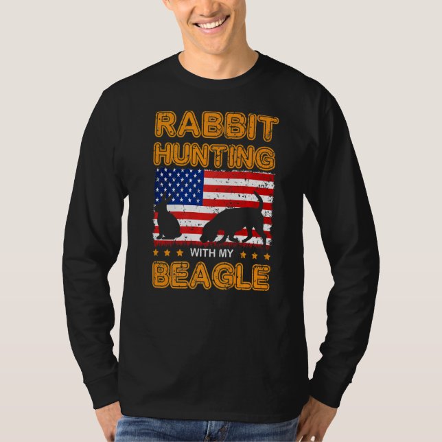 T-shirt Chasse de lapin Beagle de chien chasseur Beagle Us (Devant)