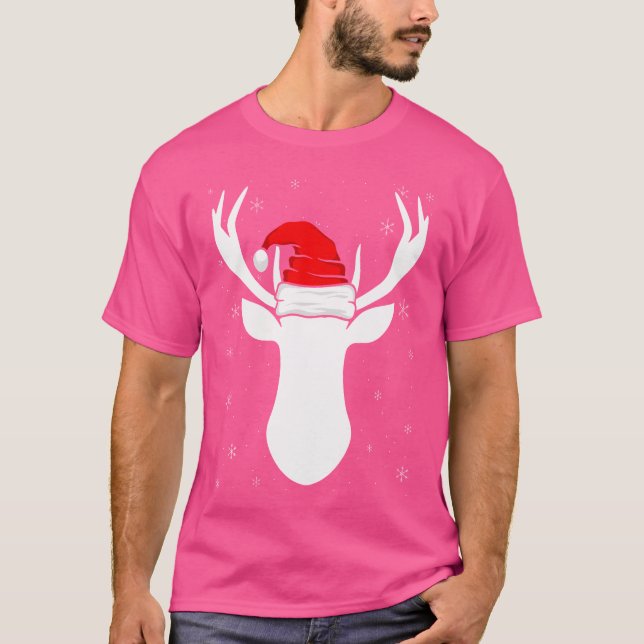 T-shirt Chasse de Noël Deer With Santa Hat (Devant)