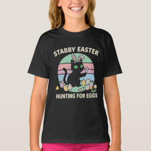 T-shirt Chasse de Pâques aux œufs Chat drôle