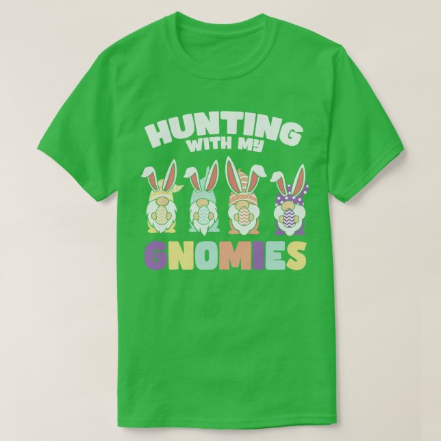 T-shirt Chasse de Pâques avec mes Gnomies Bunnies Oeufs (Design devant)