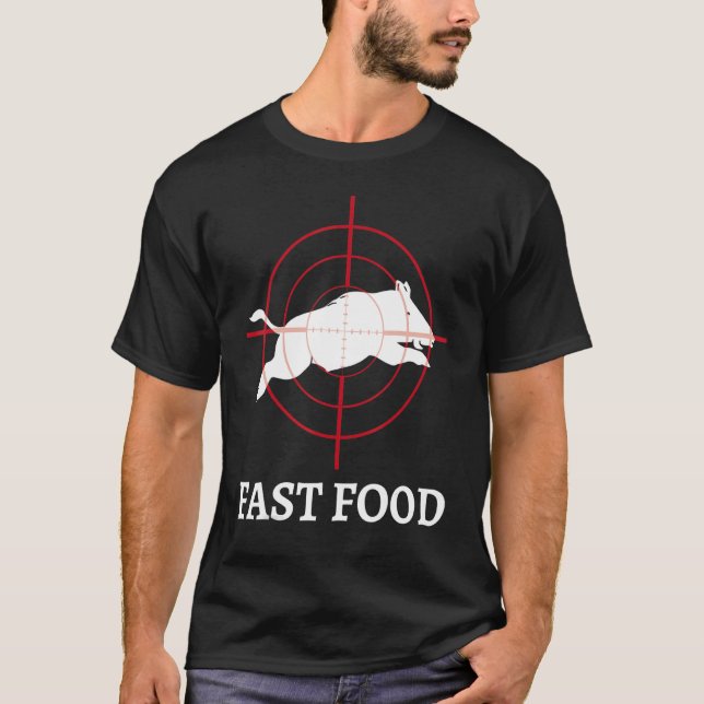 T-shirt Chasse De Restauration Rapide Chasseur De Sanglier (Devant)