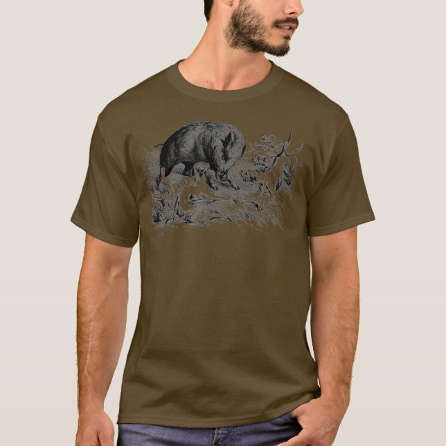 T-shirt Chasse de sangliers Chasse de porc de porc sauvage (Devant)