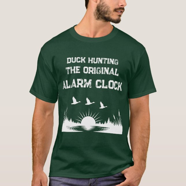 T-shirt Chasse drôle au canard Le réveil original (Devant)