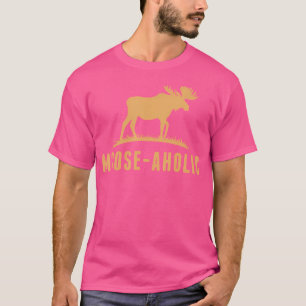 T-shirt Chasse Drôle Moose-Aholic Femmes Hommes Chasseurs 