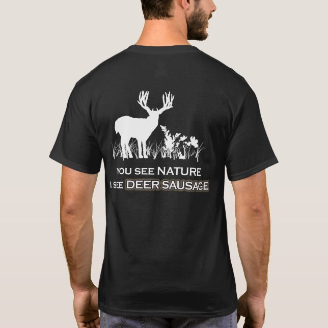 T-shirt Chasse Drôle Saucisse De Cerf (Dos)
