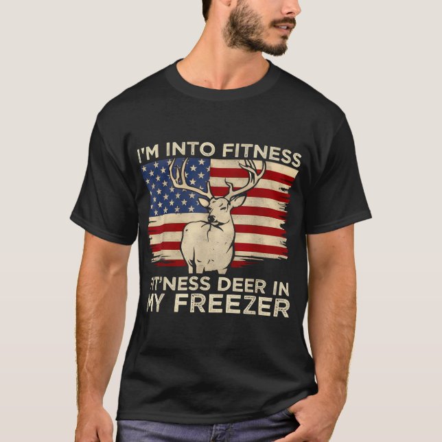 T-shirt Chasse Im Dans Fitness Fit Ness Deer Congélateur (Devant)