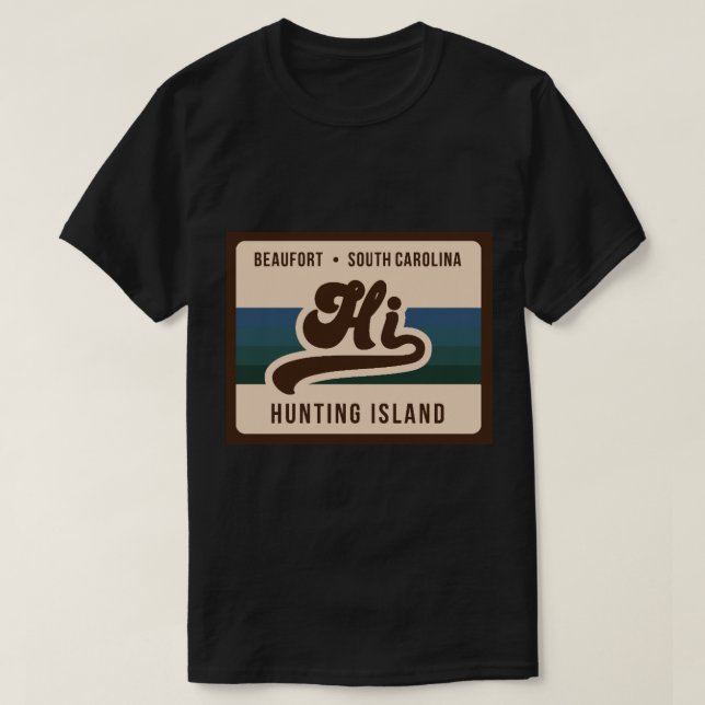 T-shirt Chasse Island Beach State Park Beaufort South Car (Design devant)