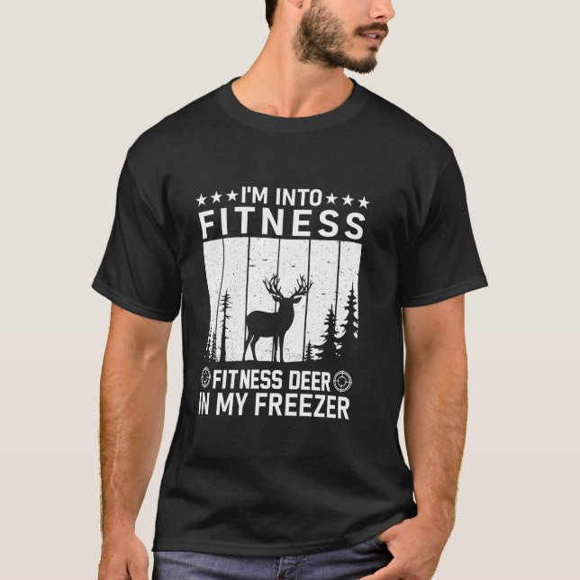 T-shirt Chasse Je suis dans Fitness Deer Freezer Hunter Pa (Devant)