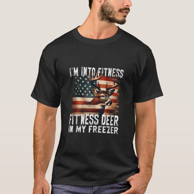 T-shirt Chasse Je suis dans Fitness Fit ness Deer In My Fr (Devant)