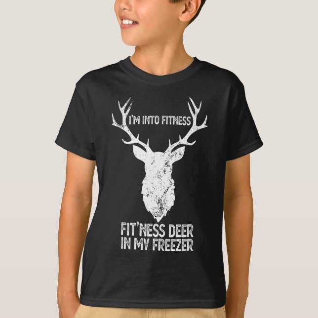 T-shirt Chasse Je suis dans la condition physique Cerf dan (Devant)