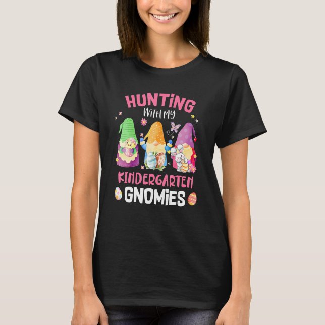 T-shirt Chasse Mignonne Avec Mon Enseignant Gnomies De mat (Devant)