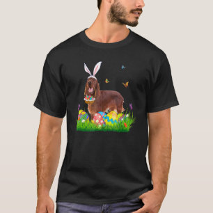 T-shirt Chasse Pâques De Lapin Setter Irlandais Avec Panie