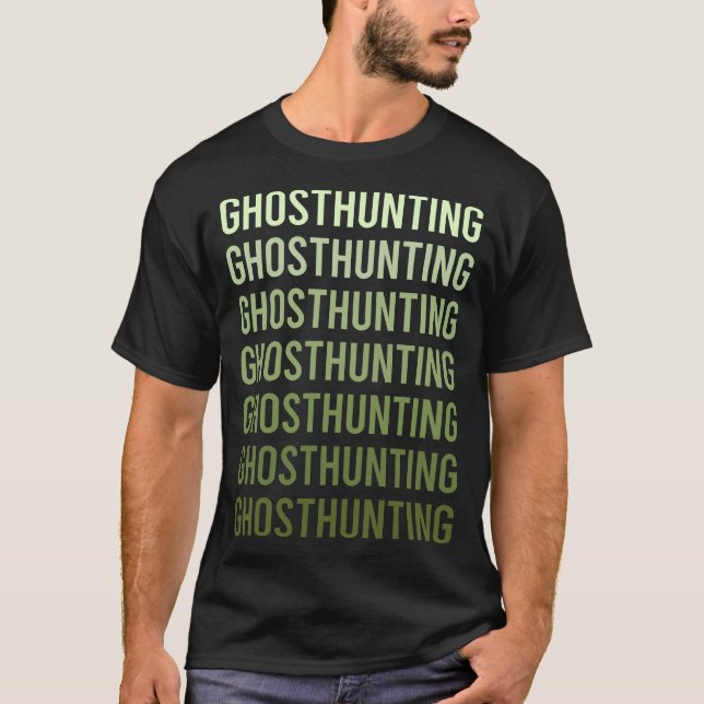 T-shirt Chasse paranormale fantôme de texte vert (Devant)