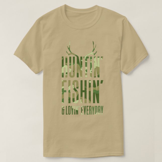 T-shirt Chasse Pêche Aimer tous les jours (Design devant)
