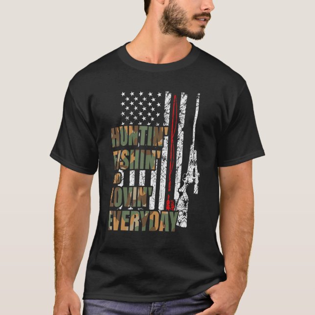 T-shirt Chasse Pêche Amour Quotidien (Devant)