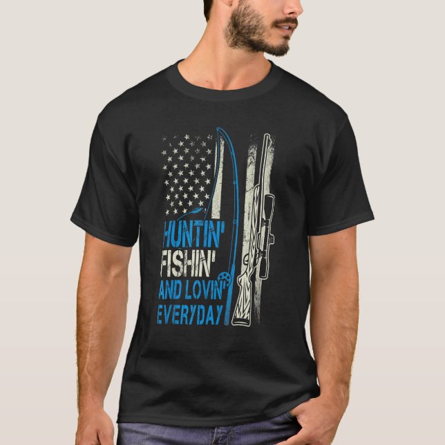 T-shirt Chasse Pêche Amour Quotidien (Devant)
