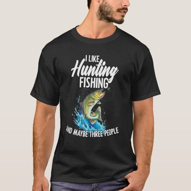 T-shirt Chasse Pêche Antisocial Introverti Chasseurs Pêche (Devant)