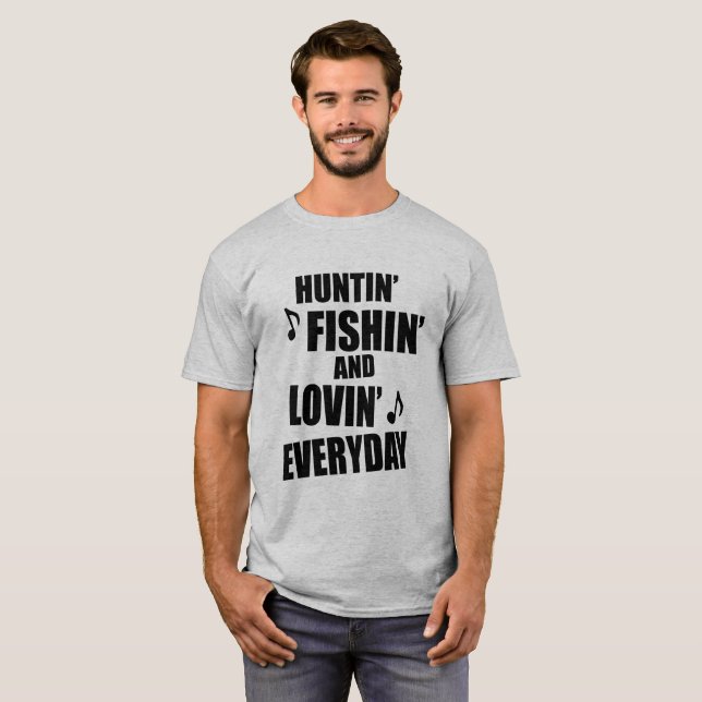 T-shirt Chasse, pêche quotidienne (Devant entier)