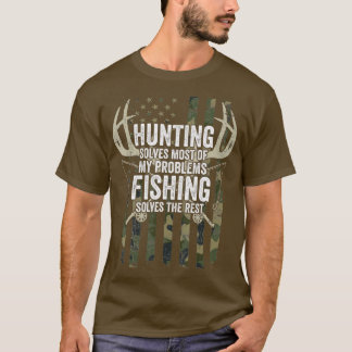 T-shirt Chasse résout la plupart de mes problèmes Pêcher l