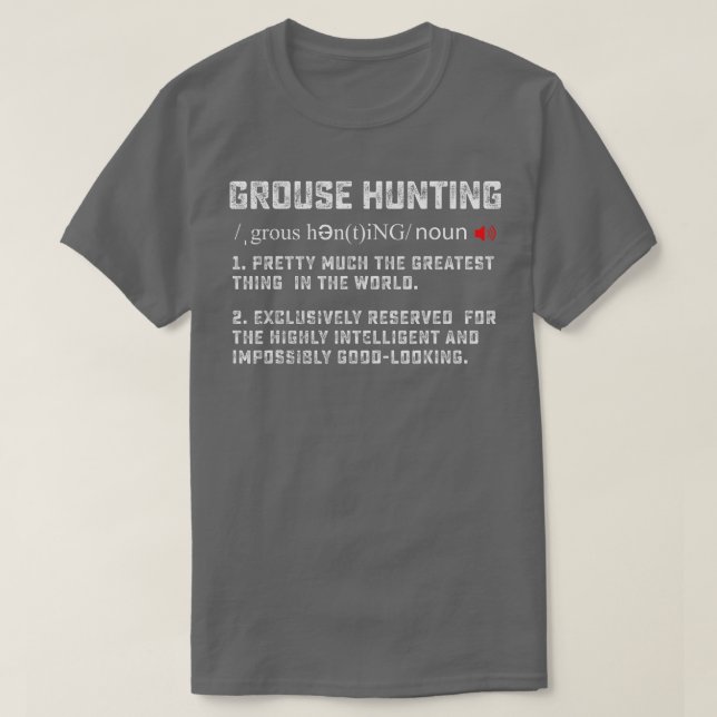 T-shirt Chasse Ruffed Grouse oiseau drôle définition art H (Design devant)