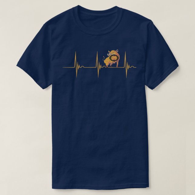 T-shirt Chasse Sauvage Porcs De Chasse Coeur Bouton EKG Pu (Design devant)