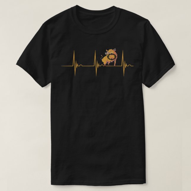 T-shirt Chasse Sauvage Porcs De Chasse Coeur Ekg Pulse Sau (Design devant)