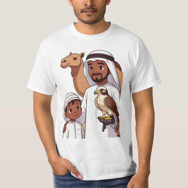 T-shirt Chasse traditionnelle aux faucons des Arabes (Devant)