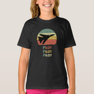 T-shirt Chasseur à réaction & Coucher de soleil, Aviation