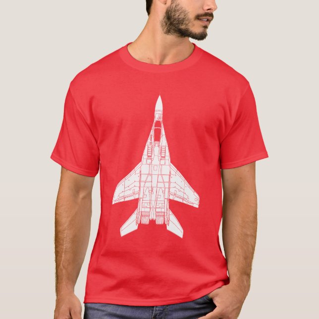 T-shirt Chasseur à réaction russe du point d'appui Mig-29 (Devant)