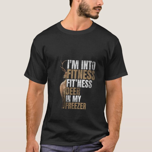 T-shirt Chasseur amusant Papa Je suis dans Fitness Deer Fr (Devant)
