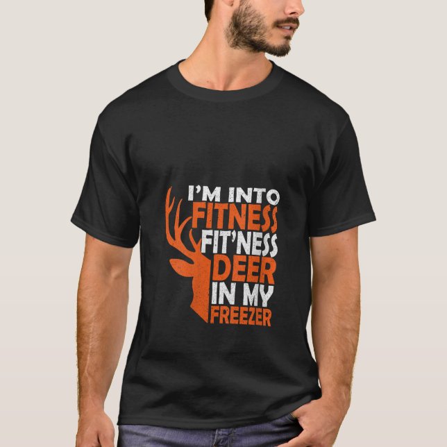 T-shirt Chasseur amusant Papa Je suis dans Fitness Deer Fr (Devant)