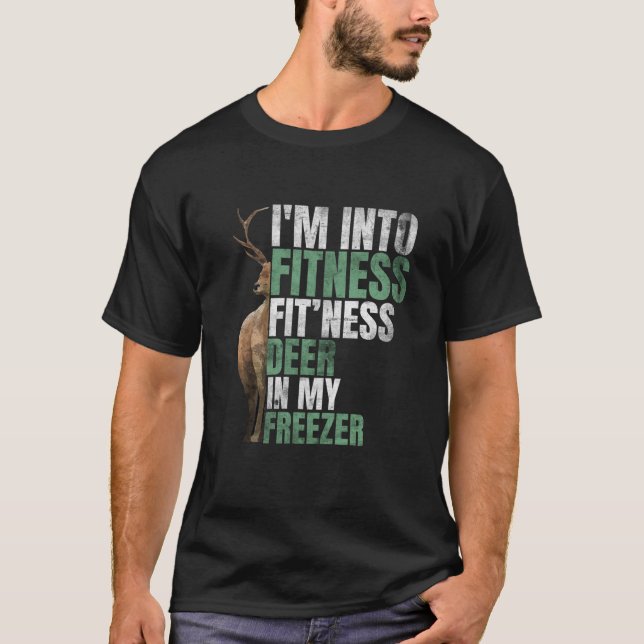 T-shirt Chasseur amusant Papa Je suis dans Fitness Deer Fr (Devant)