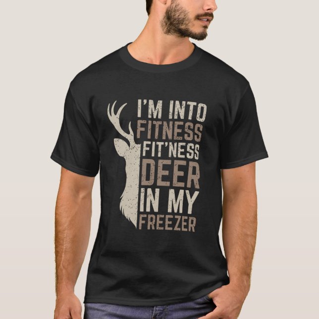 T-shirt Chasseur amusant Papa Je suis dans Fitness Deer Fr (Devant)
