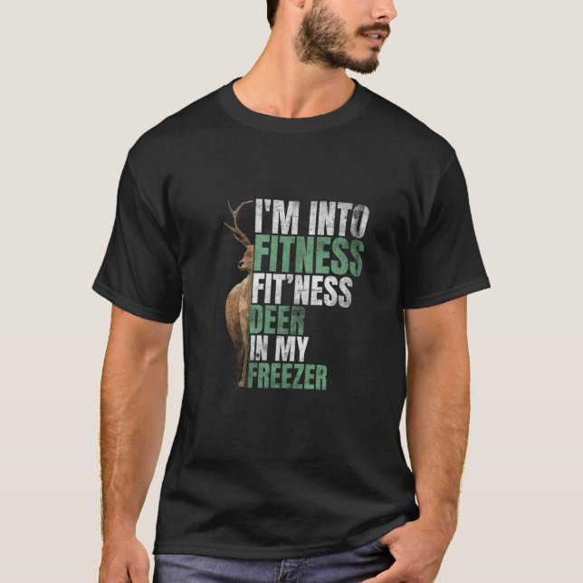 T-shirt Chasseur amusant Papa Je suis dans Fitness Deer Fr (Devant)