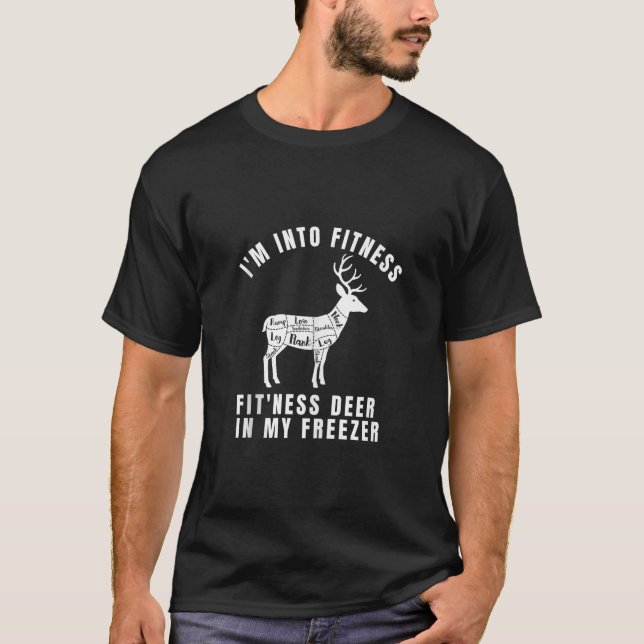 T-shirt Chasseur amusant Papa Je suis dans Fitness Deer Fr (Devant)