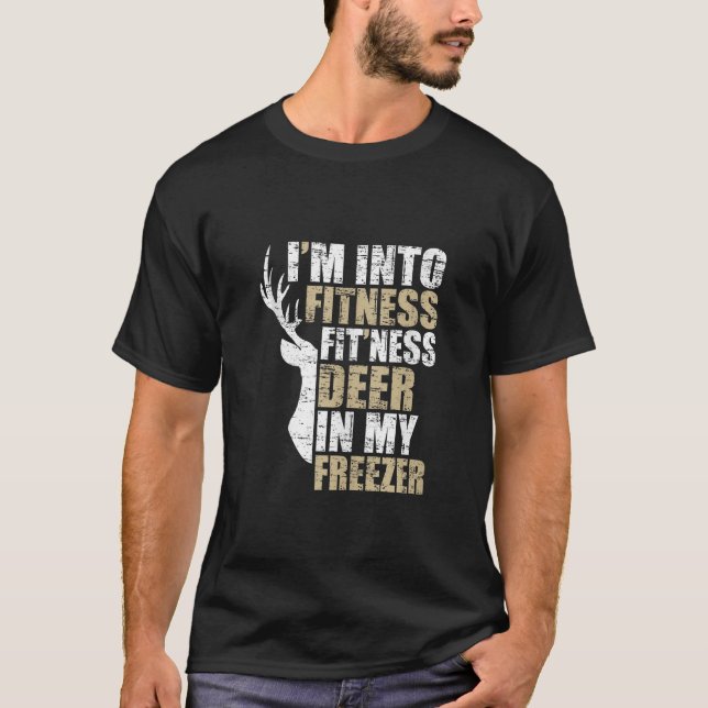 T-shirt Chasseur amusant Papa Je suis dans Fitness Deer Fr (Devant)