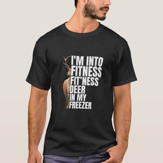 T-shirt Chasseur amusant Papa Je suis dans Fitness Deer Fr (Devant)
