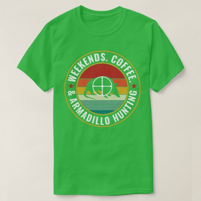 T-shirt Chasseur Armadillo Week-ends Café et Armadillo Hun (Design devant)
