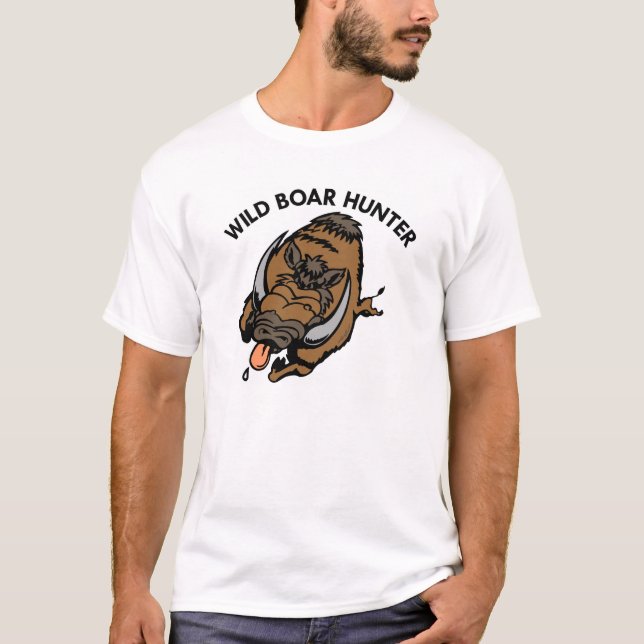 T-shirt Chasseur blanc de sanglier (Devant)