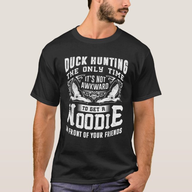 T-shirt Chasseur de canard Woodie drôle Plaisanterie Mens  (Devant)