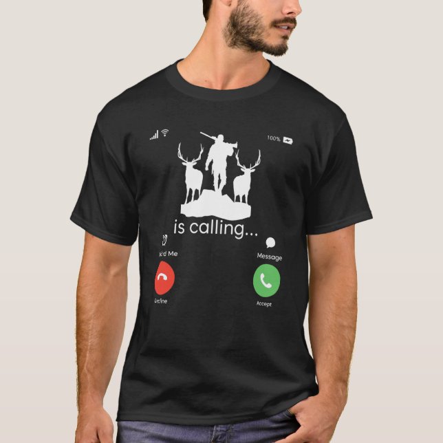 T-shirt Chasseur de cerfs Impression de trucs de cerf Cerf (Devant)