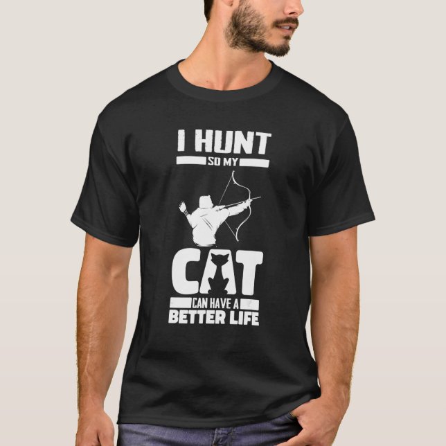 T-shirt Chasseur de chat d'archerie  Archer à l'arc Chasse (Devant)